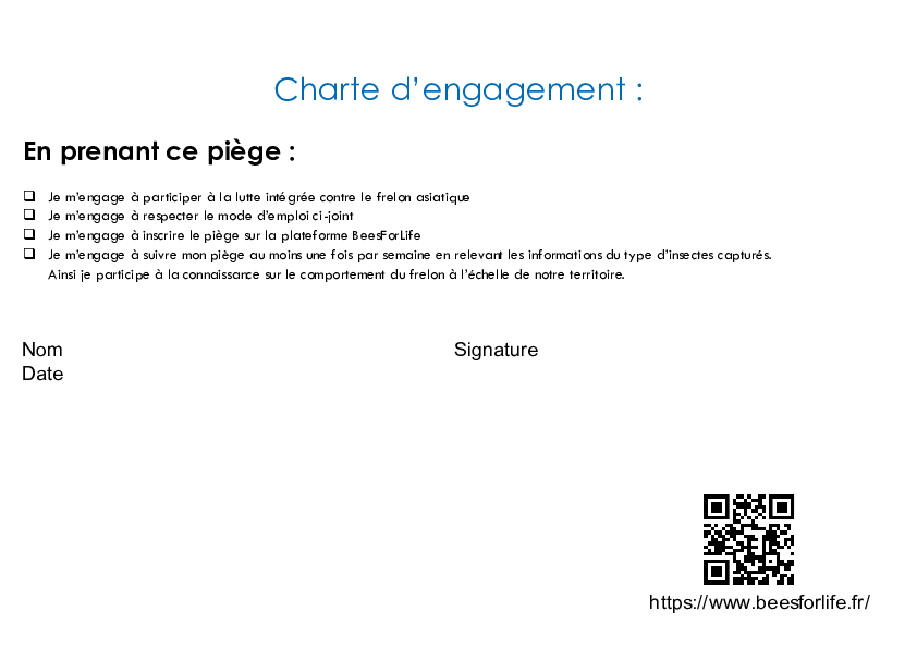 Ppt page 4 charte mode d emploi du piege 5000 version beesforlife 22 janvier 2026